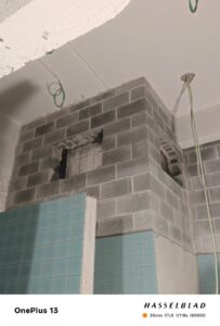 Deux troue dans chantier Carottage Fa-béton