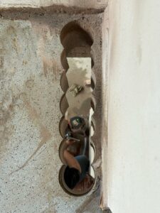 Troue dans chantier Carottage Fa-béton